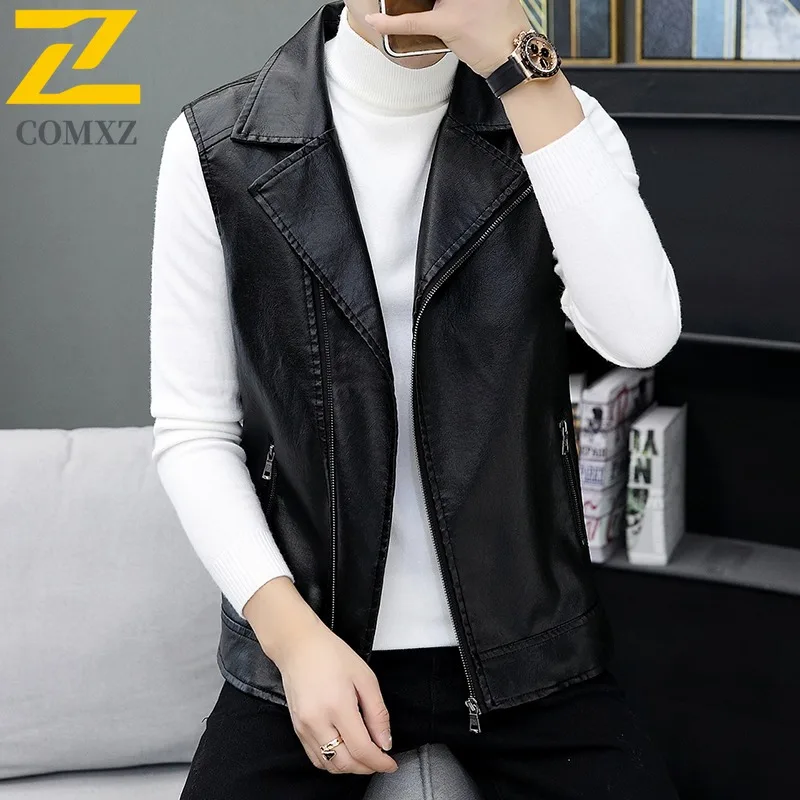 COMXZ повседневный мужской кожаный жилет для езды на велосипеде, удобный жилет премиум-класса, однотонный дизайн, легкая осенняя новая одежда
COMXZ повседневный мужской кожаный жилет для езды на велосипеде, удобный жилет премиум-класса, однотонный дизайн, легкая осенняя новая одежда