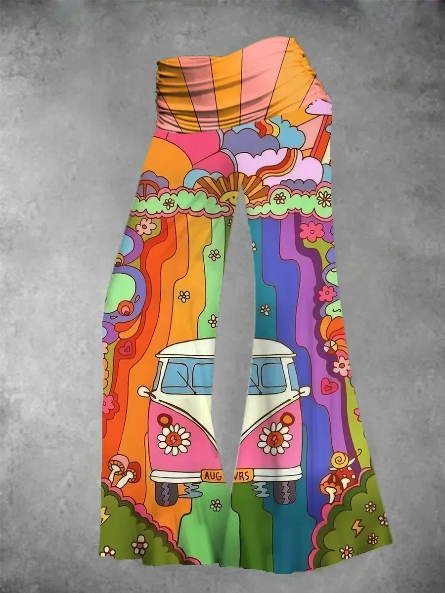 Women's Peace And Love Floral Print Wide Leg Pants 3D Printed Women's Casual Pants
Women's Peace And Love Floral Print Wide Leg Pants 3D Printed Women's Casual Pants