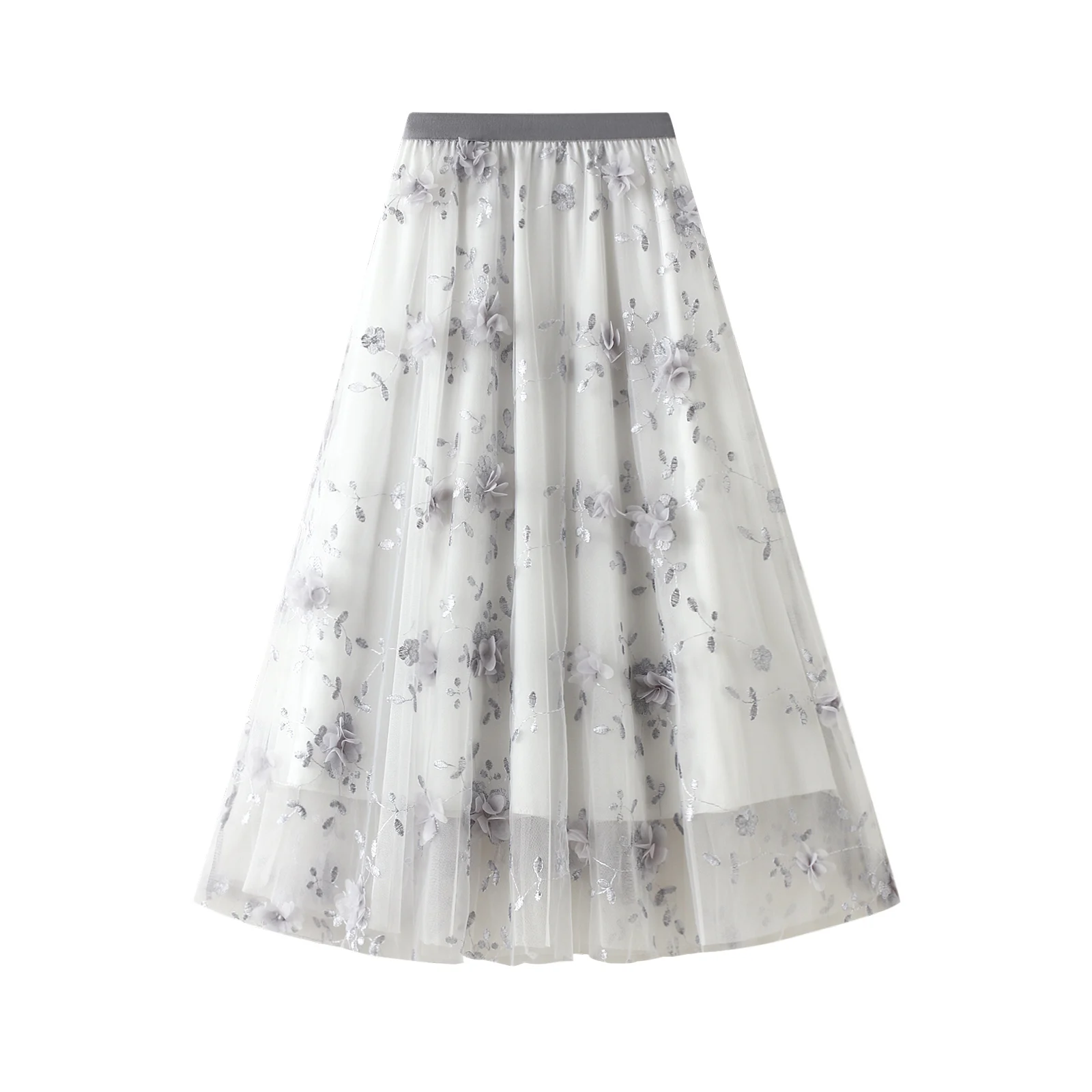 Female Tiered Skirt Summer Flower Embroidery High Waist Skirt A-Line Dress for Women Black White Navy
Female Tiered Skirt Summer Flower Embroidery High Waist Skirt A-Line Dress for Women Black White Navy
