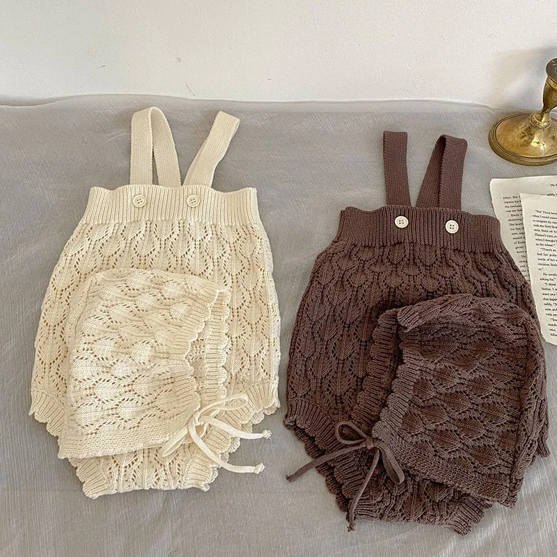 Spring Autumn Newborn Baby Girls Bodysuits+Hat Sleeveless Solid Color Hollow Out Knitting Infant Baby Girls Jumpsuit
Spring Autumn Newborn Baby Girls Bodysuits+Hat Sleeveless Solid Color Hollow Out Knitting Infant Baby Girls Jumpsuit