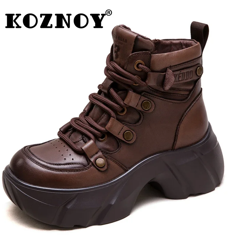 Koznoy 6cm Cow Genuine Leather Flats Punk Ankle Booties Chunky Sneakers Platform Wedge Motorcycle Knee High Boots Women Booties
Koznoy 6cm Cow Genuine Leather Flats Punk Ankle Booties Chunky Sneakers Platform Wedge Motorcycle Knee High Boots Women Booties