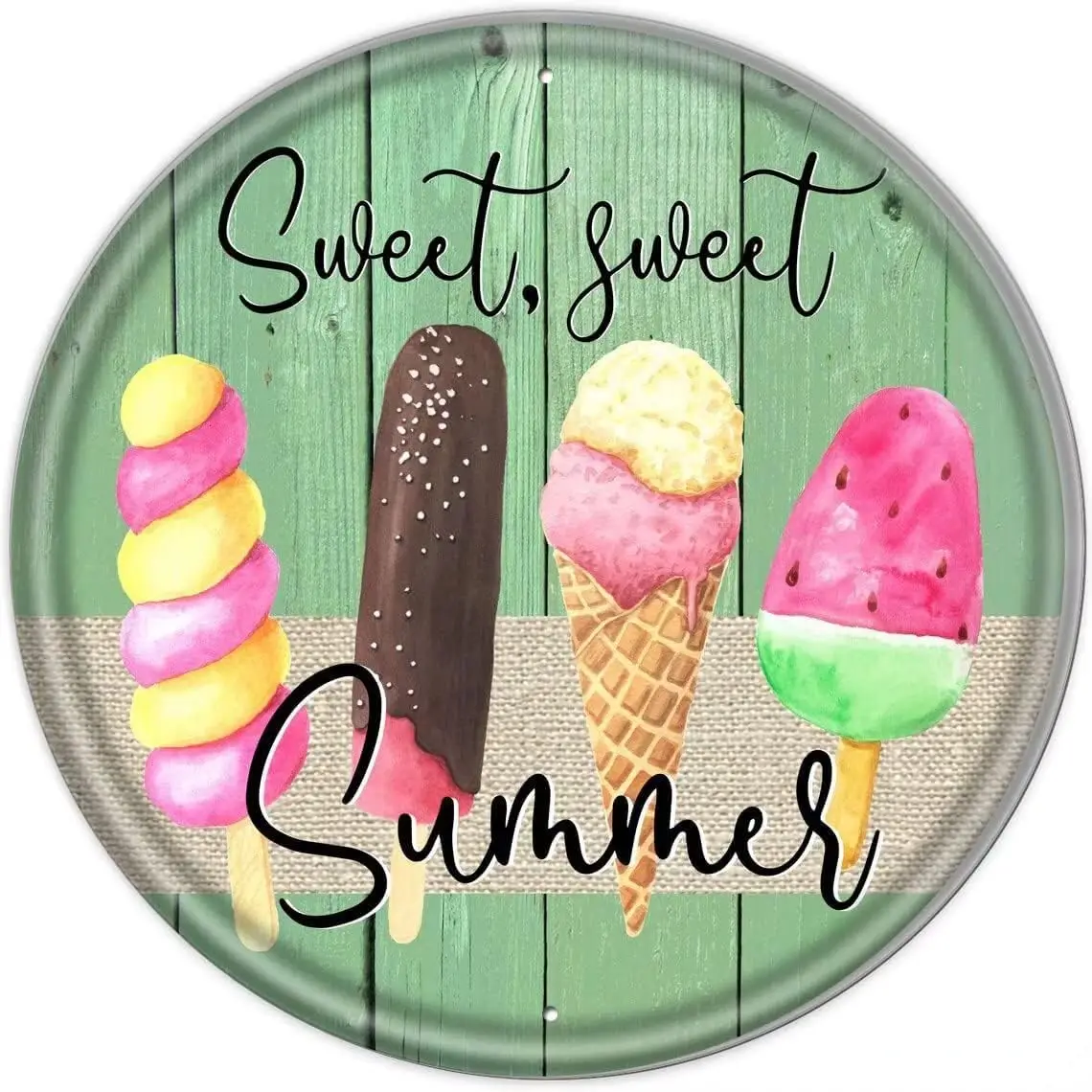 Sweet Sweet Summer Vintage Style Round Metal Tin Sign Home,Living Room,Kitchen,Dining Room,Bedroom,Farmhouse,Wall Decoration 12x
Sweet Sweet Summer Vintage Style Round Metal Tin Sign Home,Living Room,Kitchen,Dining Room,Bedroom,Farmhouse,Wall Decoration 12x