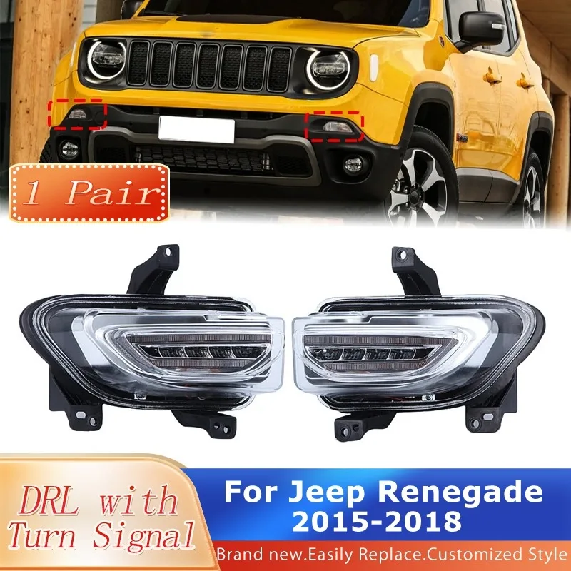 Front Bumper LED DRL Daytime Running Light Assembly with Turn Signal Driving Fog Lamp For Jeep Renegade 2015-2018
Front Bumper LED DRL Daytime Running Light Assembly with Turn Signal Driving Fog Lamp For Jeep Renegade 2015-2018