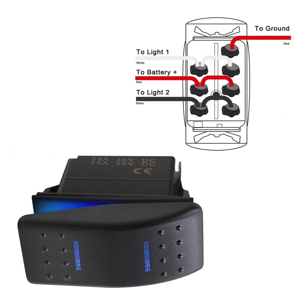 2pcs 7 Pins Marine Switch ON-OFF-ON 3 Position DPDT Car Switch Boat Truck Light 12V 20A W/Jumper Wires Blue LED
2pcs 7 Pins Marine Switch ON-OFF-ON 3 Position DPDT Car Switch Boat Truck Light 12V 20A W/Jumper Wires Blue LED