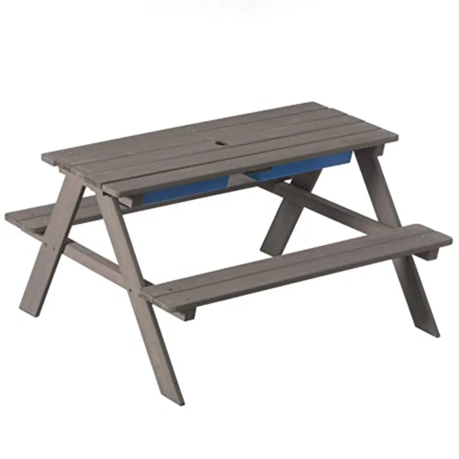 Picnic Play Table, Sandbox Table with Umbrella Hole and 2 Play Boxes with Removable Top, Plastic, Blue, UV-Resistant and Easy-C
Picnic Play Table, Sandbox Table with Umbrella Hole and 2 Play Boxes with Removable Top, Plastic, Blue, UV-Resistant and Easy-C