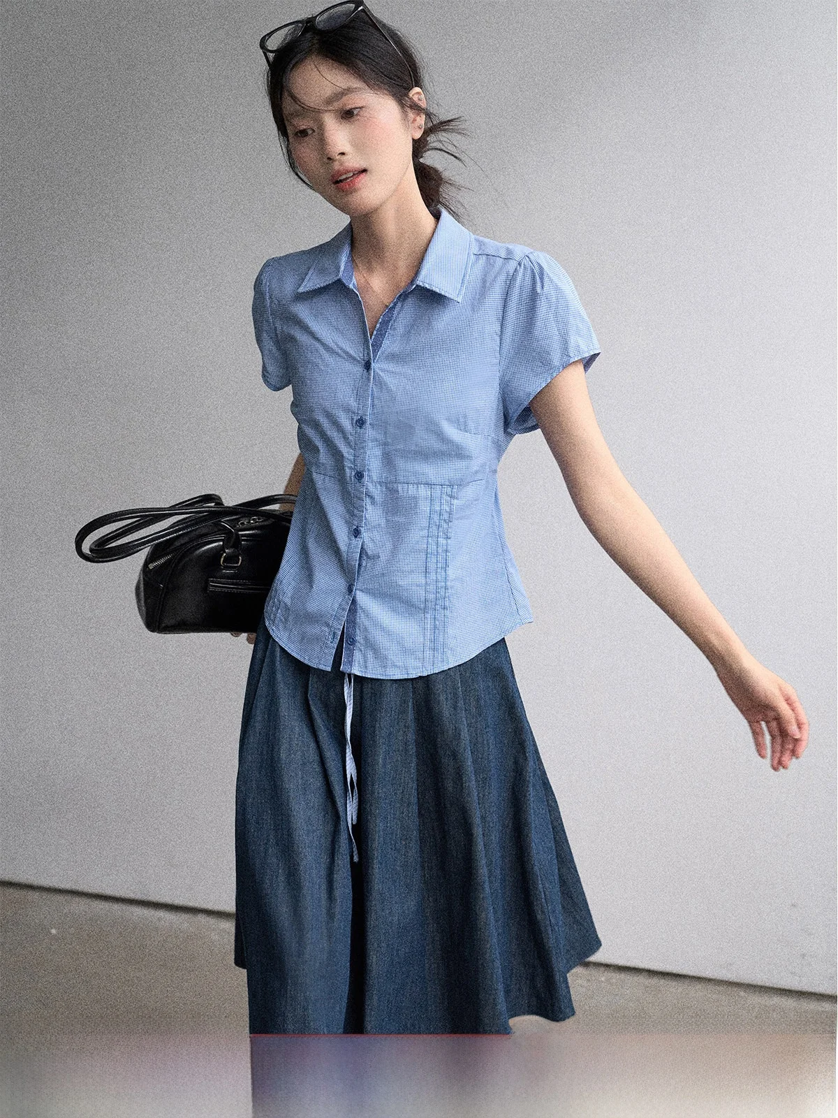 Blue Plaid ort Sve irt Women's Slim Fit Waist Cinched Summer New Sle Commute Sle Korean Version Polyester Cotton B...
Blue Plaid ort Sve irt Women's Slim Fit Waist Cinched Summer New Sle Commute Sle Korean Version Polyester Cotton B...