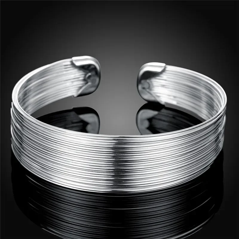 925 Sterling Silver Jewelry Charm Female Multi925line Bangle Women Jewelry Wedding Cute Charms
925 Sterling Silver Jewelry Charm Female Multi925line Bangle Women Jewelry Wedding Cute Charms