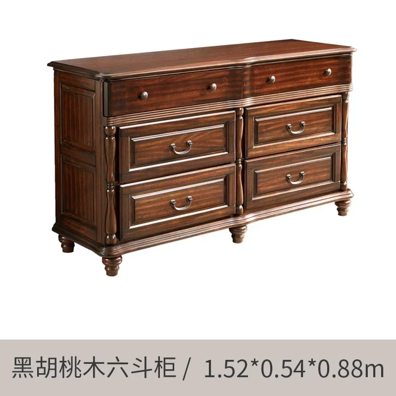 American chest all solid wood black walnut multi-functional six chest cabinet
American chest all solid wood black walnut multi-functional six chest cabinet