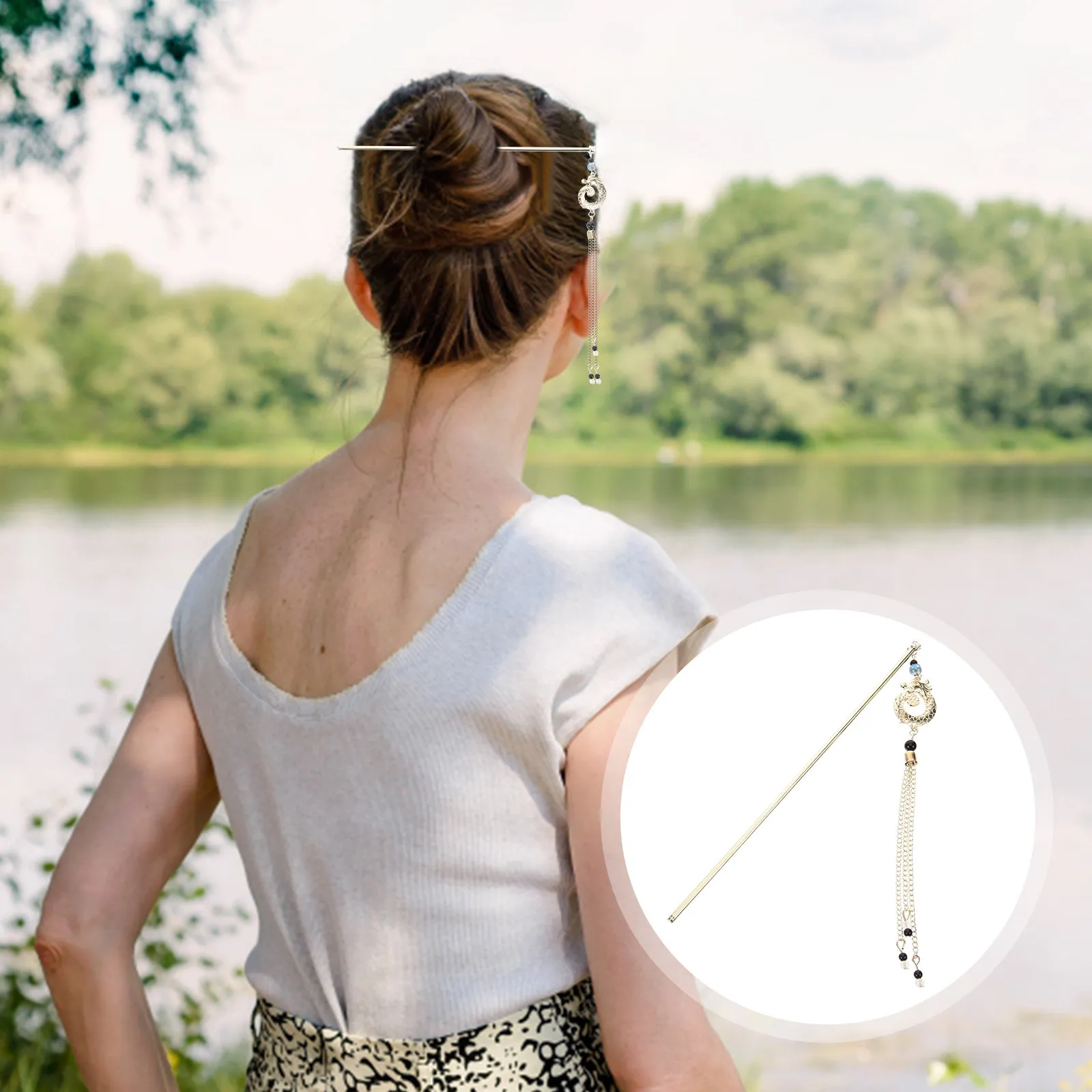 Dragon Tassels Hair Stick Hairpin Chinese Style Elegant Long Tassels Hair Accessory for Traditional Hairstyle
Dragon Tassels Hair Stick Hairpin Chinese Style Elegant Long Tassels Hair Accessory for Traditional Hairstyle