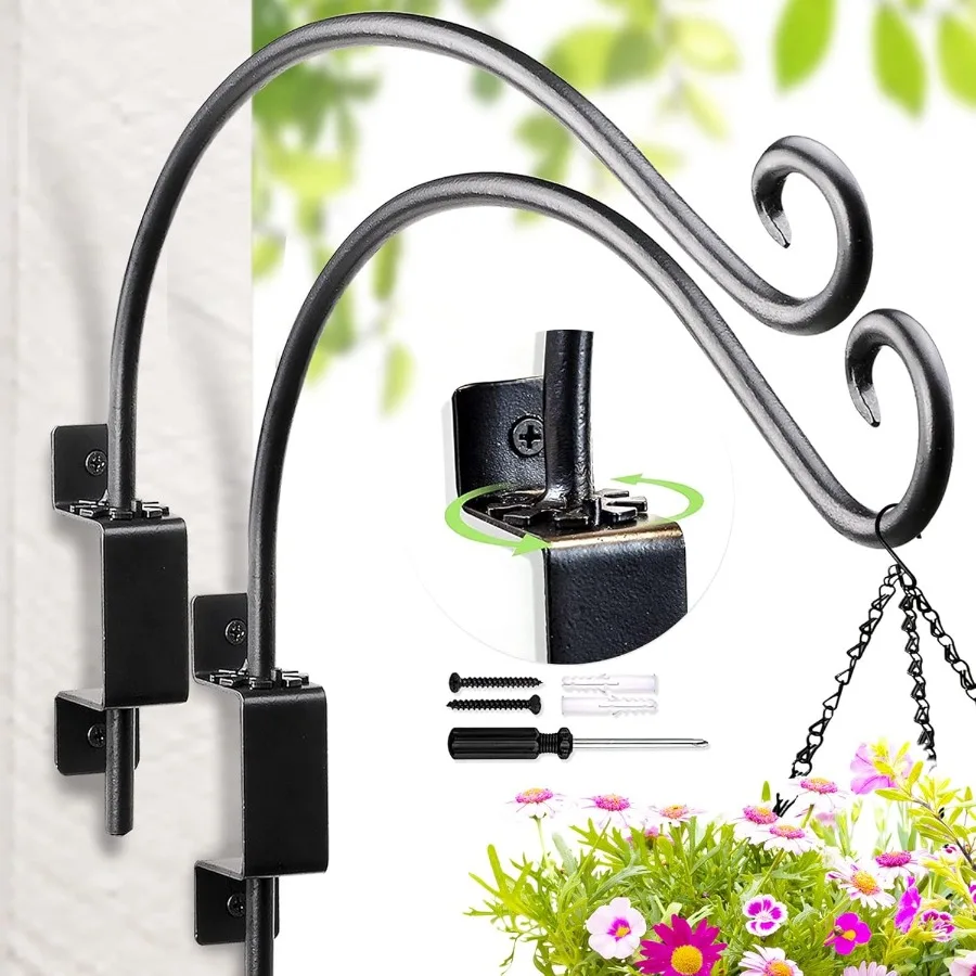 Swivel Bird Feeder Hanger Hook: Swivel Hanging Plant Bracket Outdoor Wall Mount Hanging Hook for Bird Feeder 16Inch 2Packs
Swivel Bird Feeder Hanger Hook: Swivel Hanging Plant Bracket Outdoor Wall Mount Hanging Hook for Bird Feeder 16Inch 2Packs