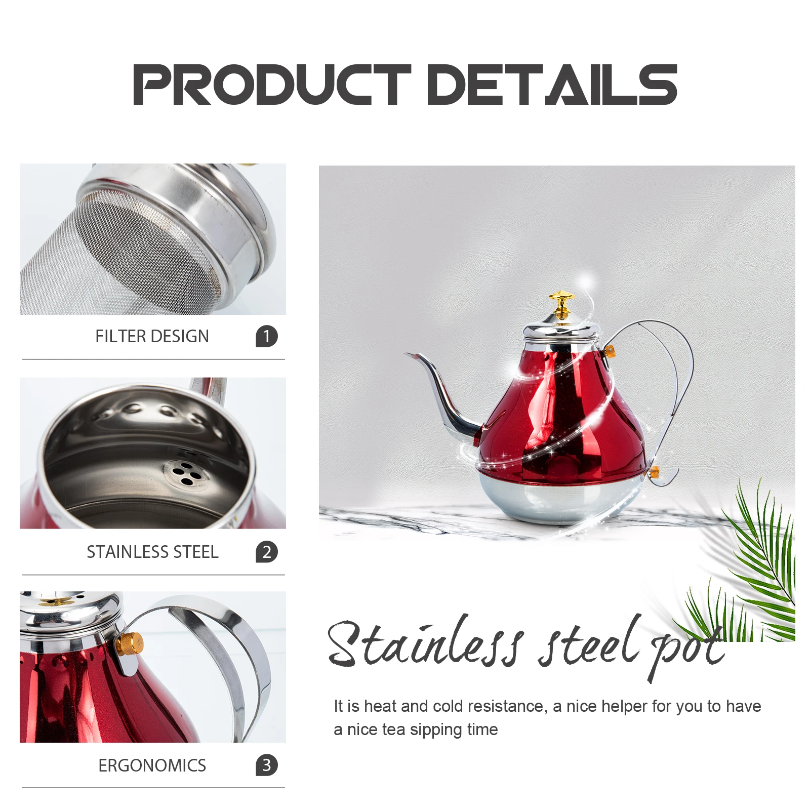 Stainless Steel Teapot Large Capacity Portable Water Pot Home Kitchen Material Practical Function Tea Kettle Household
Stainless Steel Teapot Large Capacity Portable Water Pot Home Kitchen Material Practical Function Tea Kettle Household