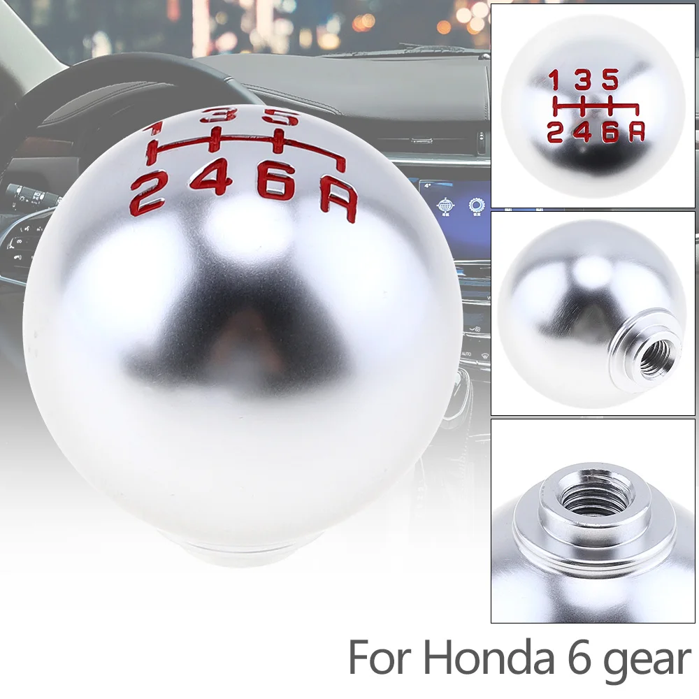 6 Speeds Aluminum Alloy Manual Transmission Gear Shift Handball Knob with Screw Cap Fit for Honda Civic City / 6 Gear Models
6 Speeds Aluminum Alloy Manual Transmission Gear Shift Handball Knob with Screw Cap Fit for Honda Civic City / 6 Gear Models