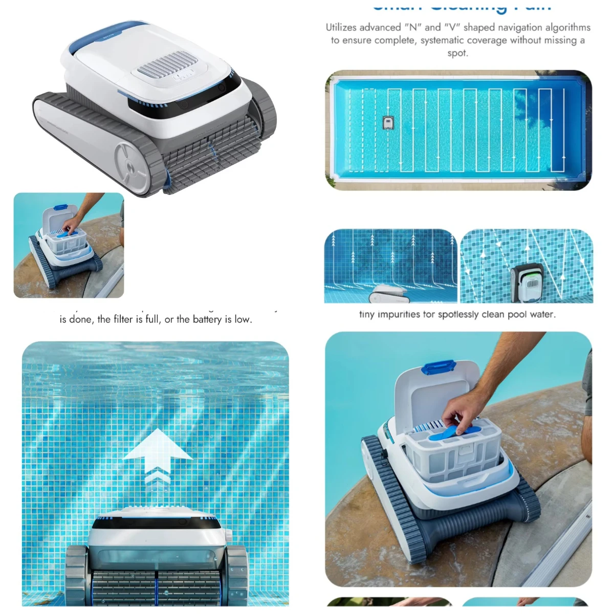 NF19 Automatic Portable Robotic Pool Cleaner Vacuum for Above-Ground & In-Ground Pools
NF19 Automatic Portable Robotic Pool Cleaner Vacuum for Above-Ground & In-Ground Pools