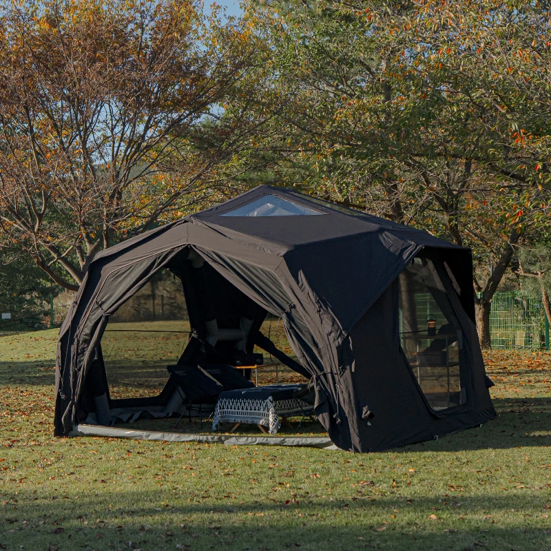 Hubshelter Pro Air Tent-Black Camping Family Portable Outdoor Glamping 4 Seasons Camping Inflatable Cotton Fabric Tent
Hubshelter Pro Air Tent-Black Camping Family Portable Outdoor Glamping 4 Seasons Camping Inflatable Cotton Fabric Tent