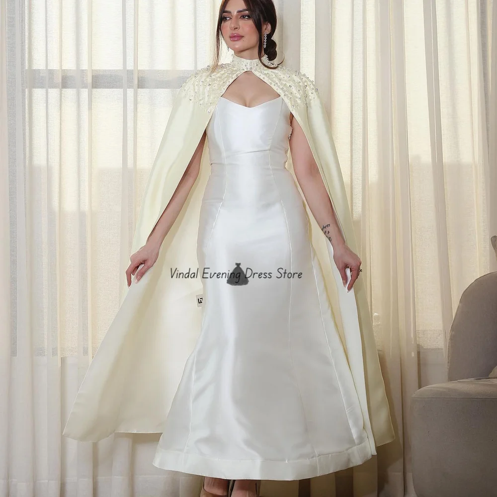 Vindal Mermaid Long Cape Sleeveless Ankle-Lenght Pearls shawl Elegant Party Wedding Evening Gown Luxury Satin Ball Gown 2025
Vindal Mermaid Long Cape Sleeveless Ankle-Lenght Pearls shawl Elegant Party Wedding Evening Gown Luxury Satin Ball Gown 2025