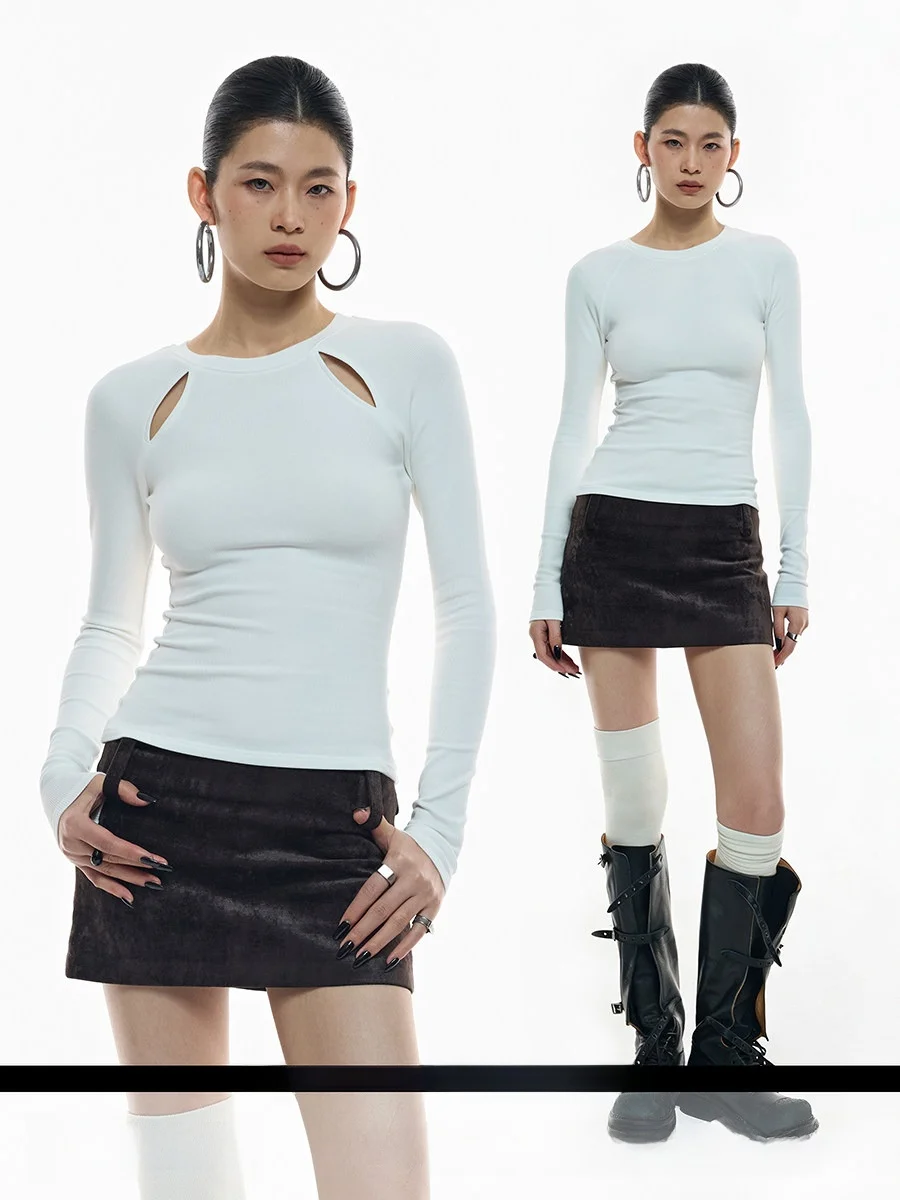 Fleece Long Sleeve T-Shirt Women's Base Layer Shirt Shoulder Hollow out Design Casual Style Slim Fit Cotton Blend Spring Top
Fleece Long Sleeve T-Shirt Women's Base Layer Shirt Shoulder Hollow out Design Casual Style Slim Fit Cotton Blend Spring Top