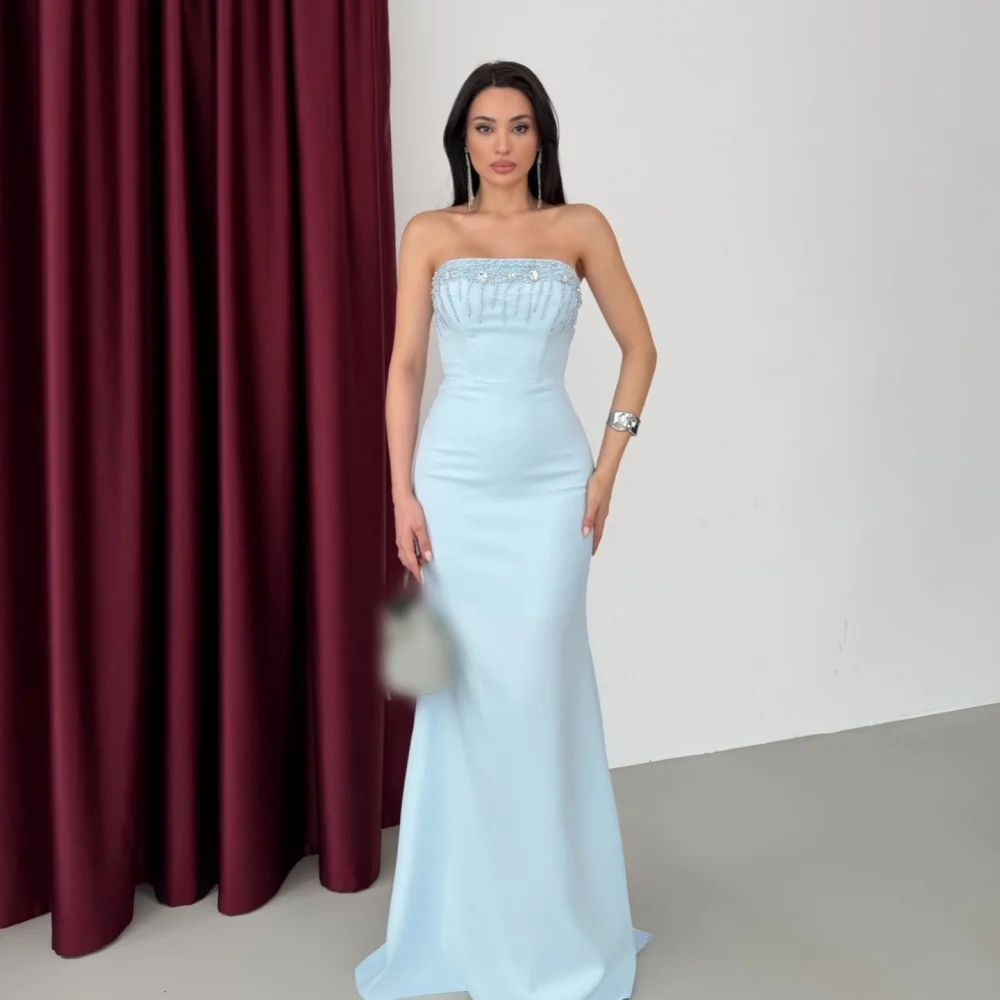 Customized Glitter Strapless Evening Gowns Rhinestone High Quality Trumpet Prom Long Dresses Elegant Party Wedding Formal
Customized Glitter Strapless Evening Gowns Rhinestone High Quality Trumpet Prom Long Dresses Elegant Party Wedding Formal