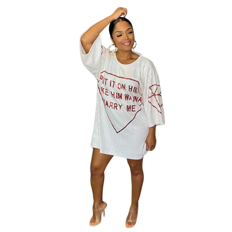 Runway Summer Letter Short Sleeve Streetwear Female T-Shirt Sequins Hip Hop Straight High Quality Women's Tops
Runway Summer Letter Short Sleeve Streetwear Female T-Shirt Sequins Hip Hop Straight High Quality Women's Tops
