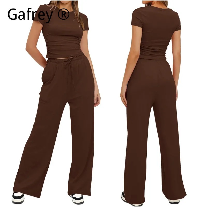New Solid Casual Short Sleeve Two Piece Set Top High Waist Wide Leg Pants Women Jogger Sportswear Loungewear Tracksuit Outfit
New Solid Casual Short Sleeve Two Piece Set Top High Waist Wide Leg Pants Women Jogger Sportswear Loungewear Tracksuit Outfit