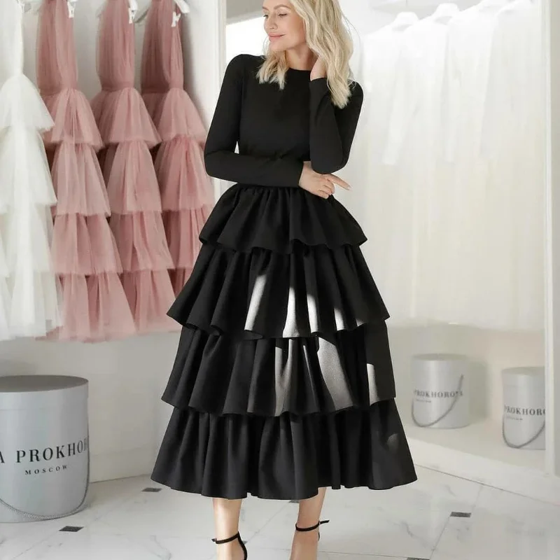 Wholesale Elegant Long Sleeve Prom Dresses for Women Soft Satin Tea Length Tiered Robe De Soirée Wedding Party Graduation Dress
Wholesale Elegant Long Sleeve Prom Dresses for Women Soft Satin Tea Length Tiered Robe De Soirée Wedding Party Graduation Dress