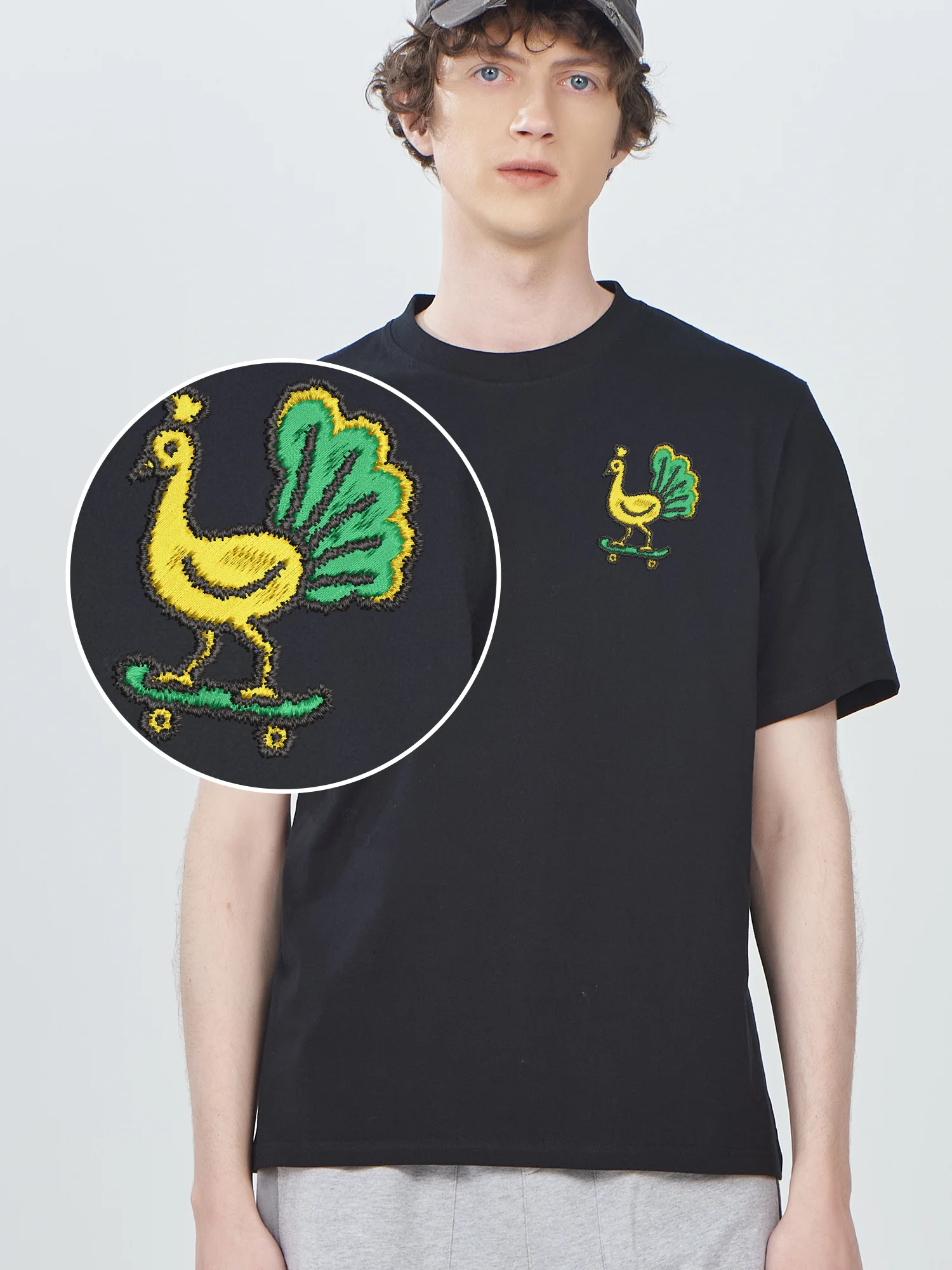 Peacock Skateboard Embroidered Tees Cotton Funny Camiseta Luxury Designer Couples Embroidery Clothes Streetwear Fashion
Peacock Skateboard Embroidered Tees Cotton Funny Camiseta Luxury Designer Couples Embroidery Clothes Streetwear Fashion