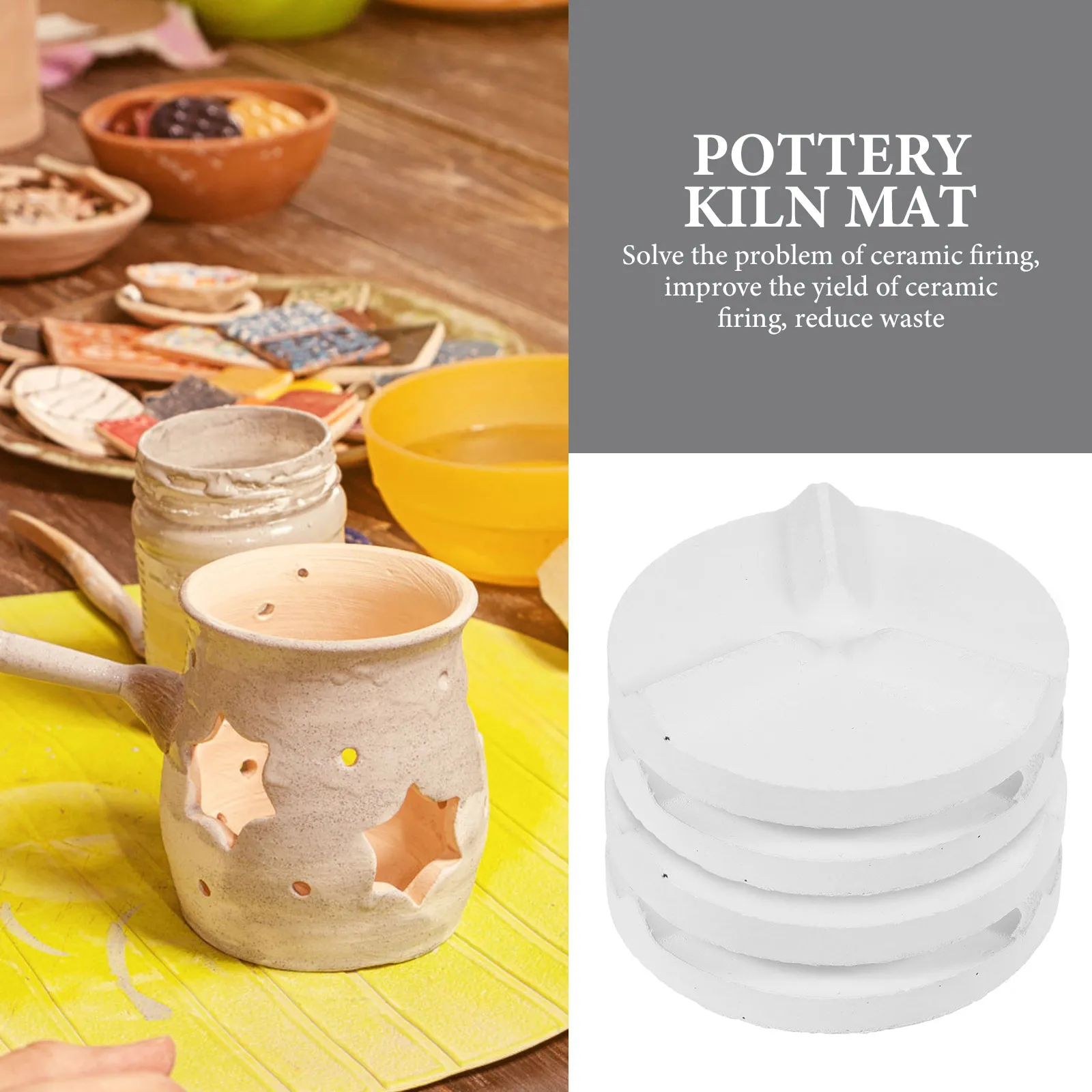 4Pcs Pottery Kiln Mat Ceramic Refractory Support Mat for DIY Ceramics Crafting Glazing Firing Holder Kiln Tool Supplies Sturdy
4Pcs Pottery Kiln Mat Ceramic Refractory Support Mat for DIY Ceramics Crafting Glazing Firing Holder Kiln Tool Supplies Sturdy