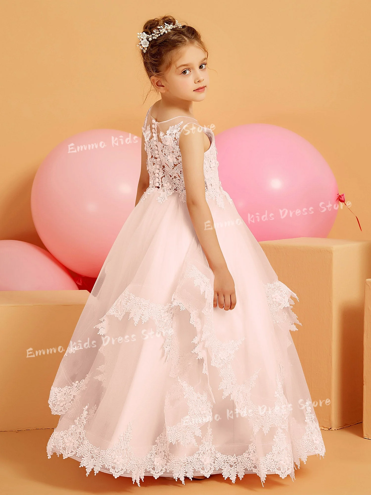 EMMA Custom Flower Girl Dress Sleeveless Lace Children's First Wedding Communion Birthday Party Ball Gown
EMMA Custom Flower Girl Dress Sleeveless Lace Children's First Wedding Communion Birthday Party Ball Gown