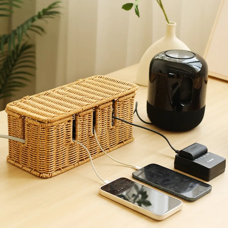 New Space-Saving Rattan Cable Management Box Durable Handcrafted Rattan Cable Storage Basket Cords Hider Box Desk Cord Organizer
New Space-Saving Rattan Cable Management Box Durable Handcrafted Rattan Cable Storage Basket Cords Hider Box Desk Cord Organizer
