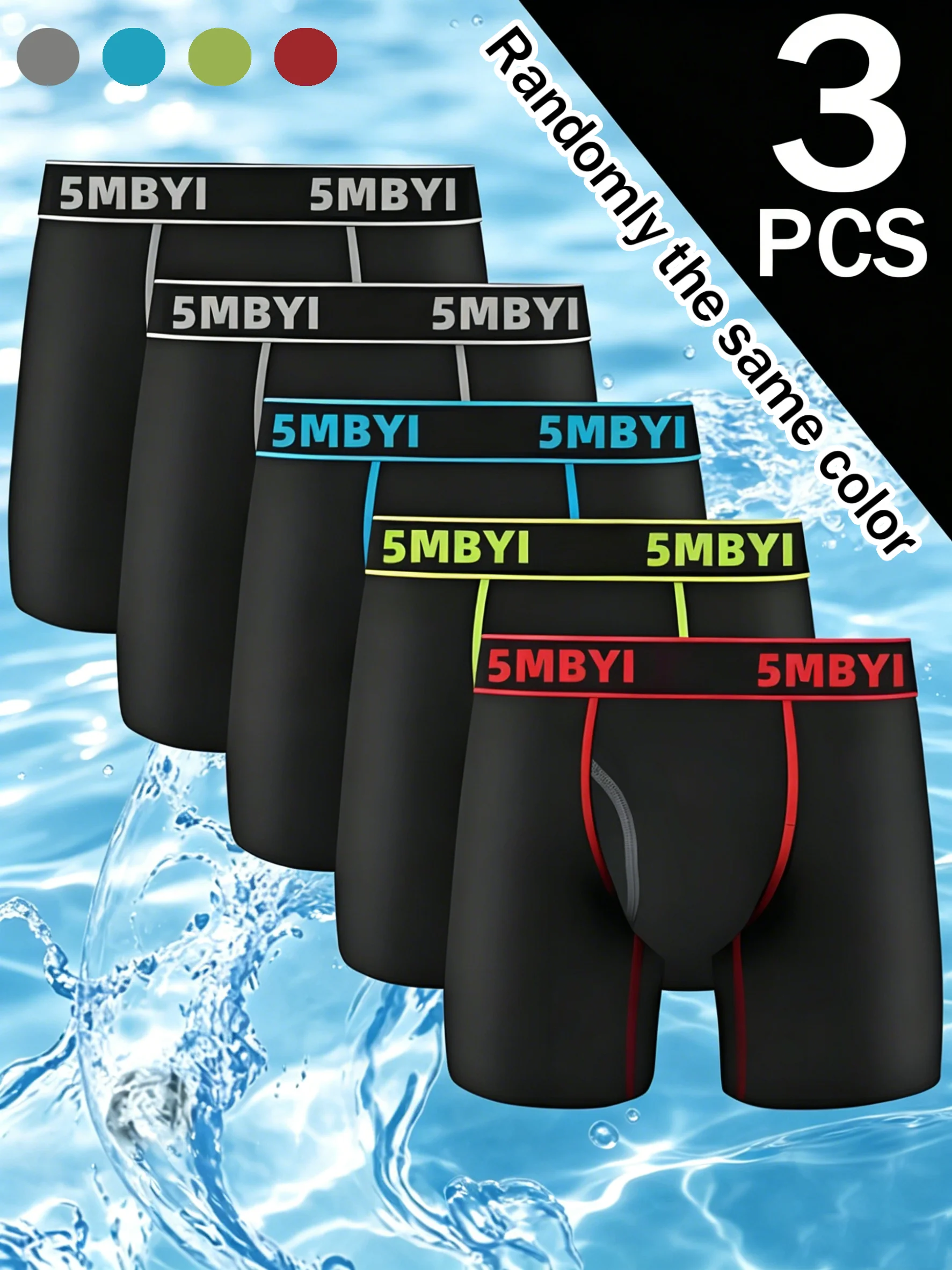 3PCS Men's Boxer Briefs Soft Breathable Underwear Random Color Waistband Trunks for Men
3PCS Men's Boxer Briefs Soft Breathable Underwear Random Color Waistband Trunks for Men