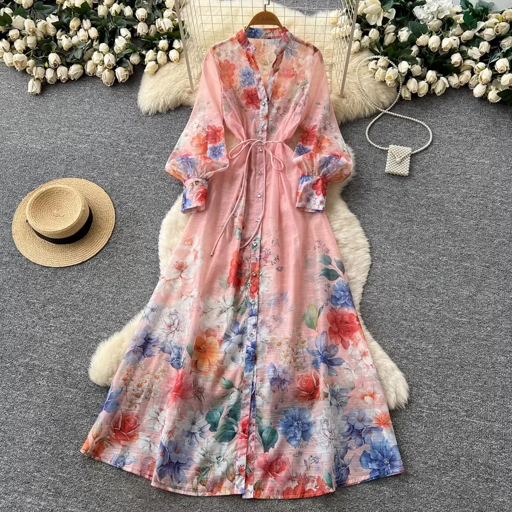 2026 Dresses Women's New Belted Chiffon Print V-Neck Chic Slim Long Dress Fashion Elegant Flower Holiday Street Women's Dress
2026 Dresses Women's New Belted Chiffon Print V-Neck Chic Slim Long Dress Fashion Elegant Flower Holiday Street Women's Dress