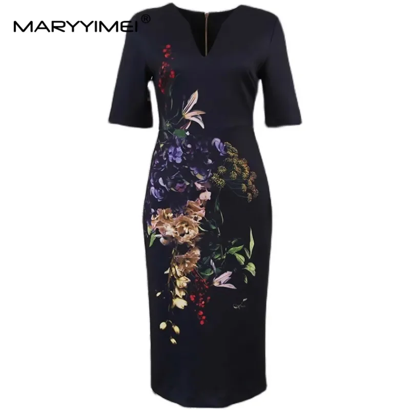 MARYYIMEI Модельер Летнее женское платье с v-образным вырезом и короткими рукавами с цветочным принтом Тонкий пакет Элегантные платья на бедрах
MARYYIMEI Модельер Летнее женское платье с v-образным вырезом и короткими рукавами с цветочным принтом Тонкий пакет Элегантные платья на бедрах
