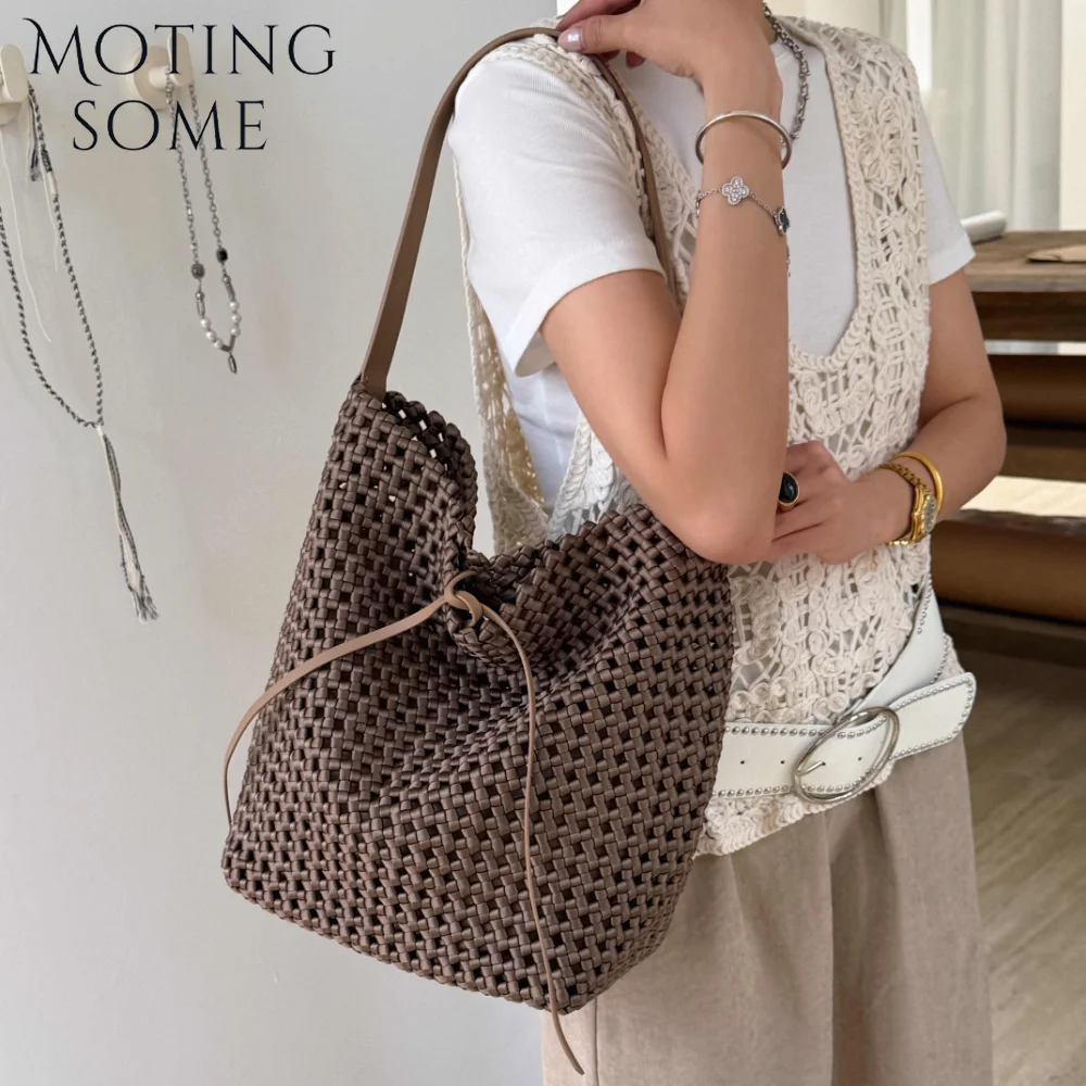 MOTINGSOME Fashionable Woman Bucket Bag Luxury Silk Knited Summer Bag Cool Feel Handbag Phone Purse Large Capacity Tote 2026 New
MOTINGSOME Fashionable Woman Bucket Bag Luxury Silk Knited Summer Bag Cool Feel Handbag Phone Purse Large Capacity Tote 2026 New