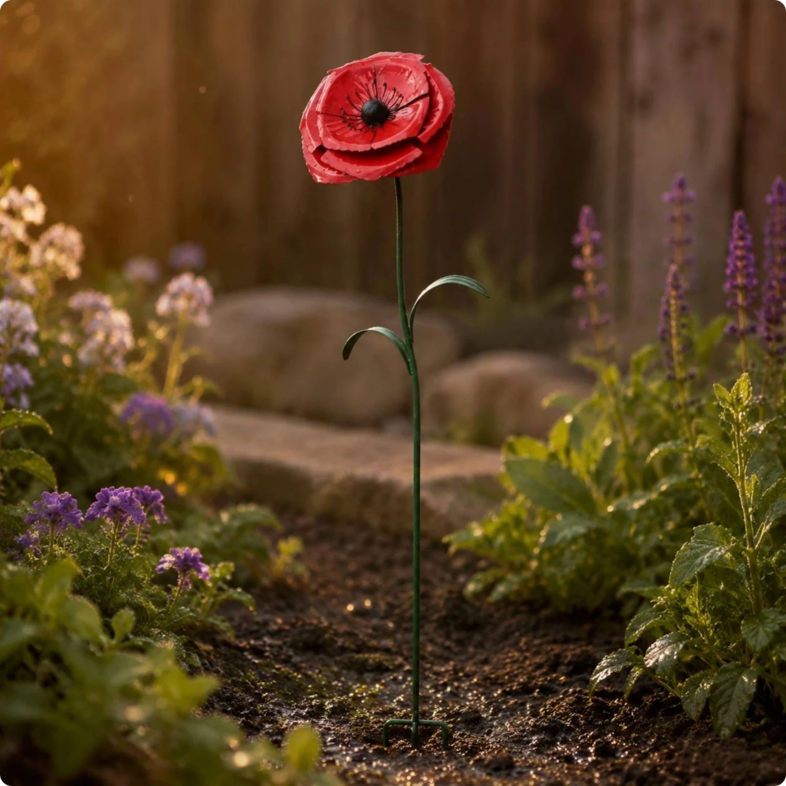 Red Flower Garden Stake Weather-Resistant Metal Flower Stake Outdoor Decoration Rust-Proof Tool-without Tools Installation
Red Flower Garden Stake Weather-Resistant Metal Flower Stake Outdoor Decoration Rust-Proof Tool-without Tools Installation