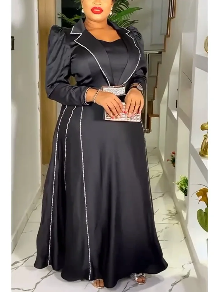 Elegant Women Evening Party Dress Turn Down Long Sleeve Patchwork A-Line Maxi Modest Robe Formal Celebrate Church Prom Clothings
Elegant Women Evening Party Dress Turn Down Long Sleeve Patchwork A-Line Maxi Modest Robe Formal Celebrate Church Prom Clothings