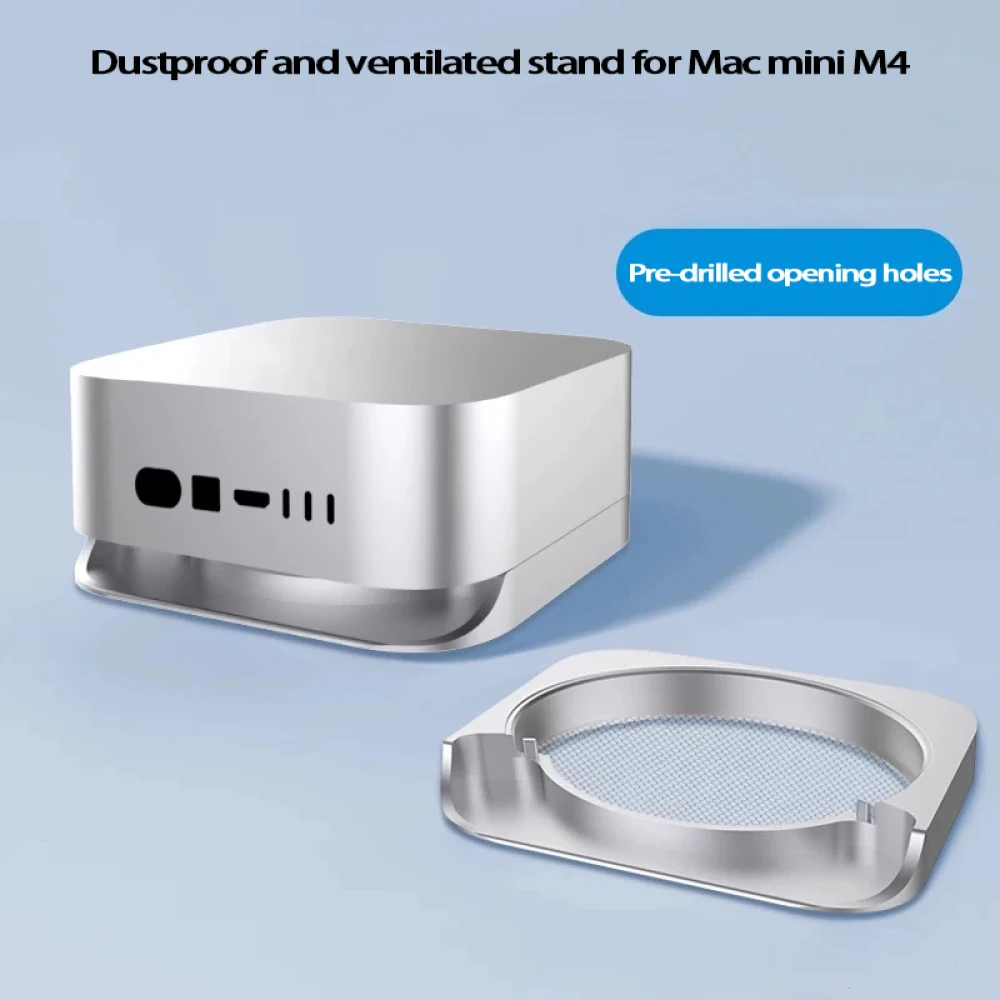 Aluminum alloy Desktop Stand for Mac Mini M4/M4 Pro 2024 Thermal Dust Suppression Bracket Desktop Cooling Stand with Dust Mesh
Aluminum alloy Desktop Stand for Mac Mini M4/M4 Pro 2024 Thermal Dust Suppression Bracket Desktop Cooling Stand with Dust Mesh