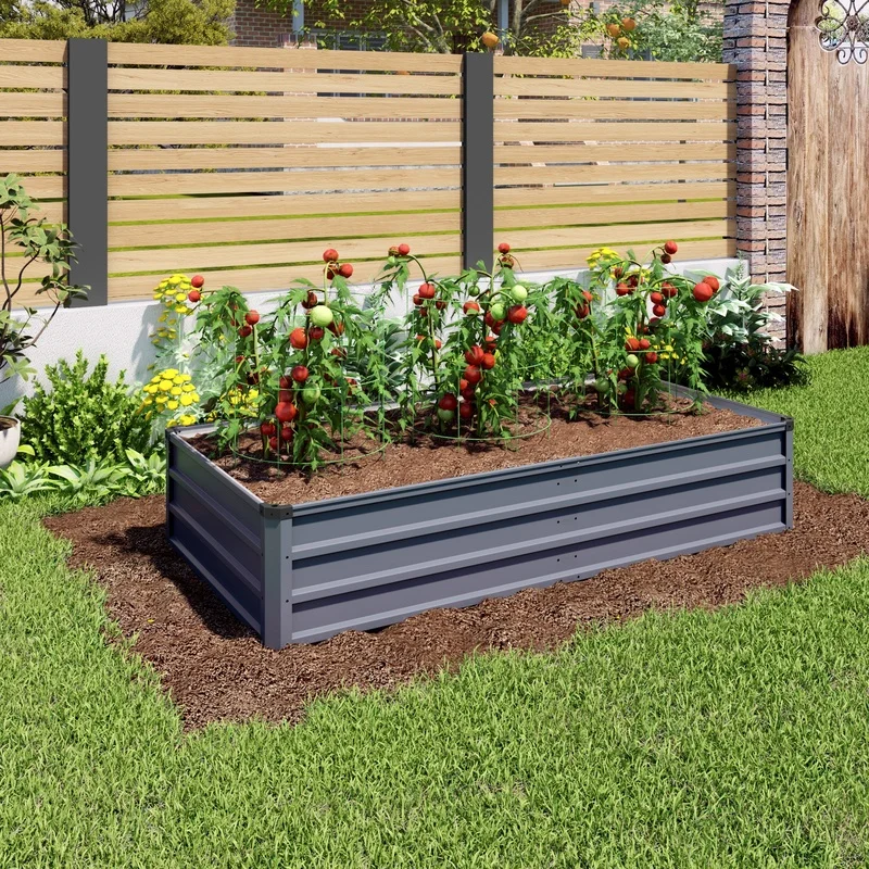 6x3x1ft Grey Galvanized Metal Rectangular Garden Bed for Backyard Plants, Vegetables, and Flowers
6x3x1ft Grey Galvanized Metal Rectangular Garden Bed for Backyard Plants, Vegetables, and Flowers