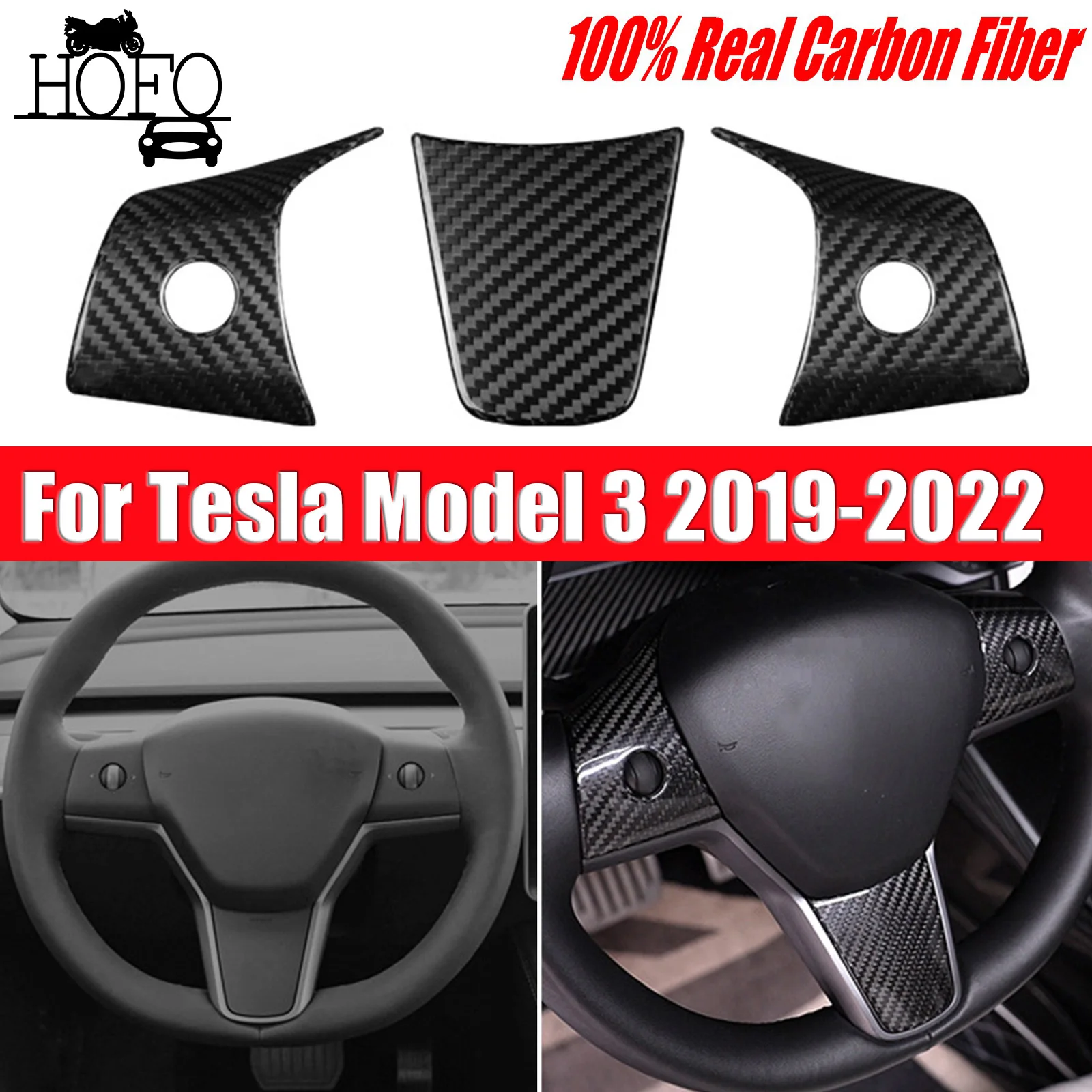 3PCS Steering Wheel Trim Covers Real Carbon Fiber For Tesla Model 3 2019-2022 2020 2021
3PCS Steering Wheel Trim Covers Real Carbon Fiber For Tesla Model 3 2019-2022 2020 2021