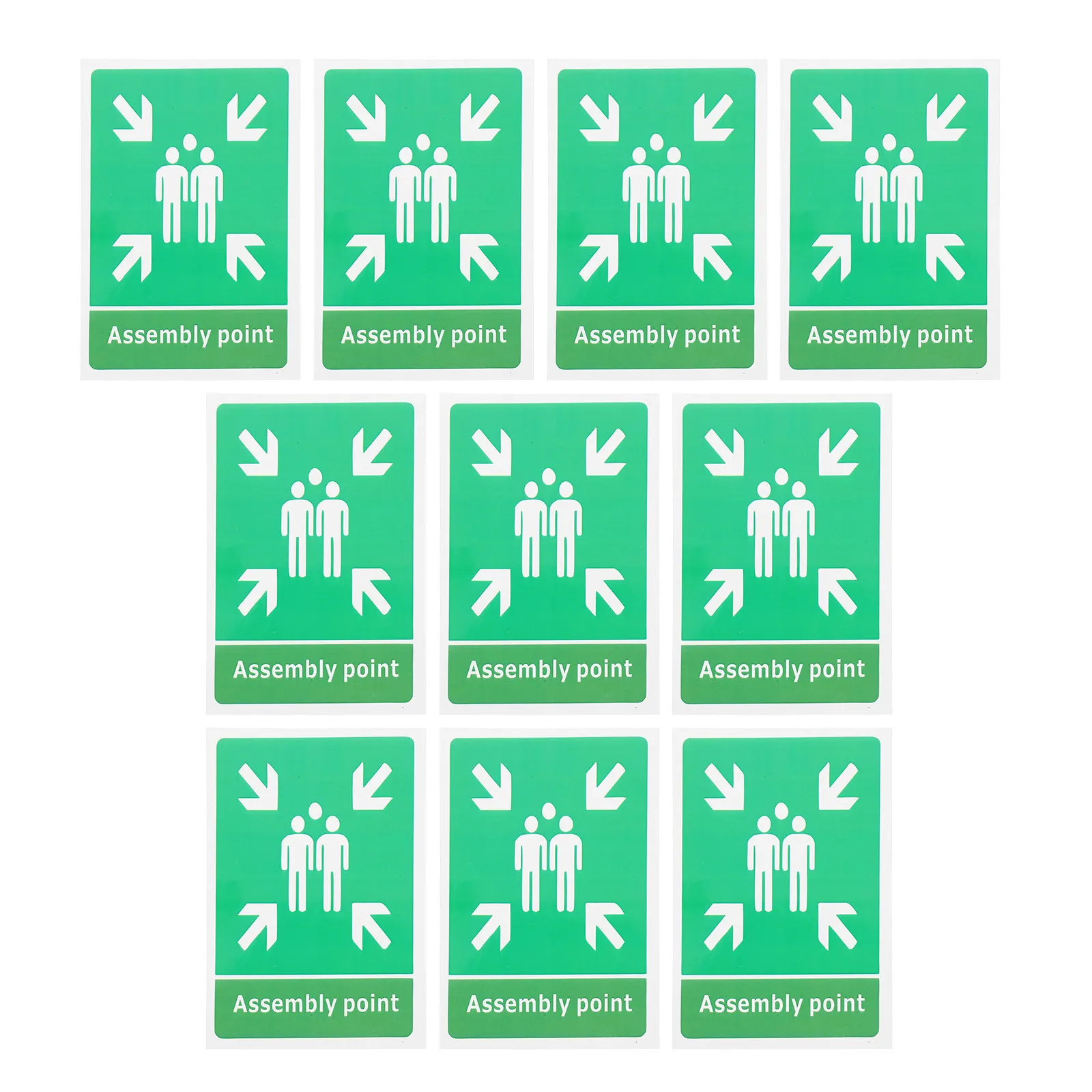 10Pcs Emergency Assembly Point Fire Safety Sign Stickers Self Adhesive High Visibility Assembly Area Exit Sign for Workplace
10Pcs Emergency Assembly Point Fire Safety Sign Stickers Self Adhesive High Visibility Assembly Area Exit Sign for Workplace
