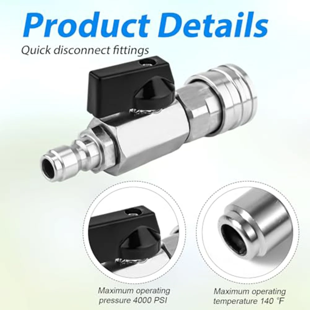 For Pressure Washer Ball Valve Kit Stainless Steel Designed for 4000 PSI For Pressure Raw Tape for Leak Prevention
For Pressure Washer Ball Valve Kit Stainless Steel Designed for 4000 PSI For Pressure Raw Tape for Leak Prevention