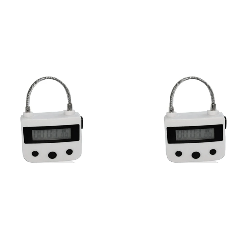 2X Metal Timer Lock USB LCD Display Metal Electronic Rechargeable Timer Multi-Function Padlock White
2X Metal Timer Lock USB LCD Display Metal Electronic Rechargeable Timer Multi-Function Padlock White