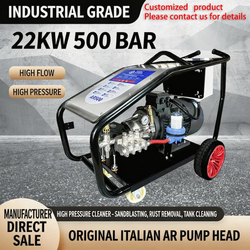 500Bar 22L/min Industrial High Pressure Washer 22KW Commercial Pressure Cleaner Sandblasting Rust Removal Car Wash Pump 380V
500Bar 22L/min Industrial High Pressure Washer 22KW Commercial Pressure Cleaner Sandblasting Rust Removal Car Wash Pump 380V