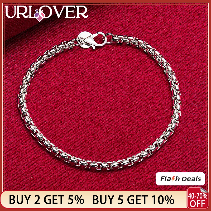 925 Stamp Silver Color 20cm 4mm Box Chain Bracelets For Women Men Original Party Birthday Charm Jewelry Gift Wedding Accessories
925 Stamp Silver Color 20cm 4mm Box Chain Bracelets For Women Men Original Party Birthday Charm Jewelry Gift Wedding Accessories