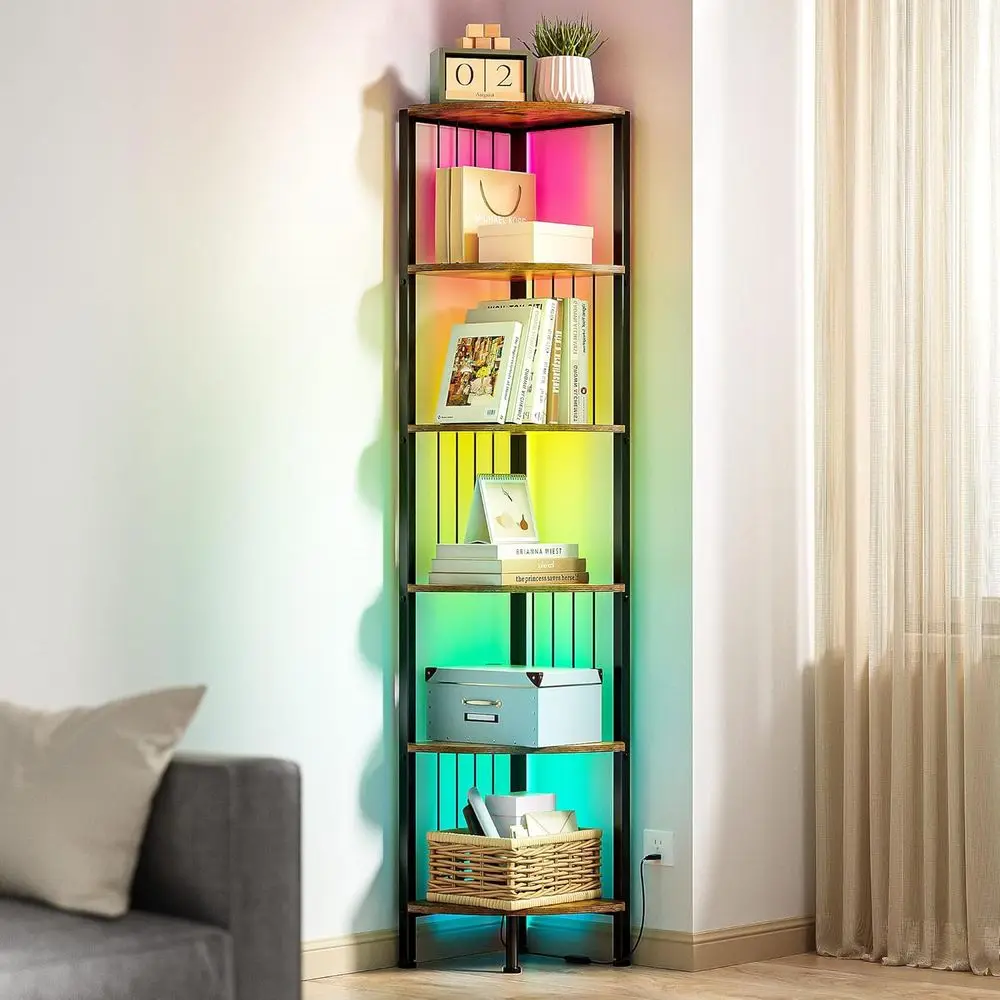 Рустикально-коричневая 6-ярусная светодиодная умная угловая полка с пультом дистанционного управления, синхронизация музыки для гостиной, спальни, игровой комнаты
Рустикально-коричневая 6-ярусная светодиодная умная угловая полка с пультом дистанционного управления, синхронизация музыки для гостиной, спальни, игровой комнаты