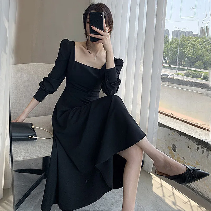 Платье Hebe Style с квадратным вырезом и длинными рукавами, приталенное, с юбкой А-силуэта, для офиса, модное, с завышенной талией, из полиэфирного волокна
Платье Hebe Style с квадратным вырезом и длинными рукавами, приталенное, с юбкой А-силуэта, для офиса, модное, с завышенной талией, из полиэфирного волокна