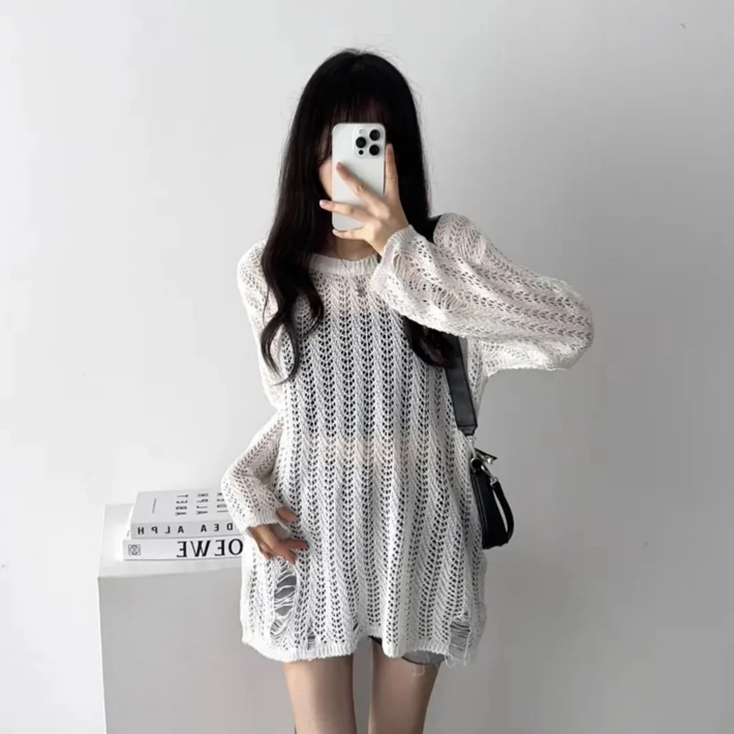 2026 Summer New Korean Style Chic Fashion Knitted Sun Protection Cover up Loose Lazy Hollow out Top Women's Long Sleeve
2026 Summer New Korean Style Chic Fashion Knitted Sun Protection Cover up Loose Lazy Hollow out Top Women's Long Sleeve