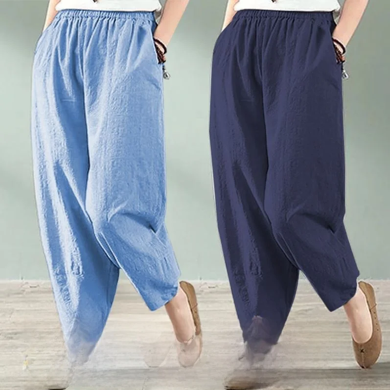 Women's Cotton Linen Nine-Foot Pants Summer New Loose Thin Retro Elastic Waist Casual Harlan Pants High Waist Harlan Pants
Women's Cotton Linen Nine-Foot Pants Summer New Loose Thin Retro Elastic Waist Casual Harlan Pants High Waist Harlan Pants