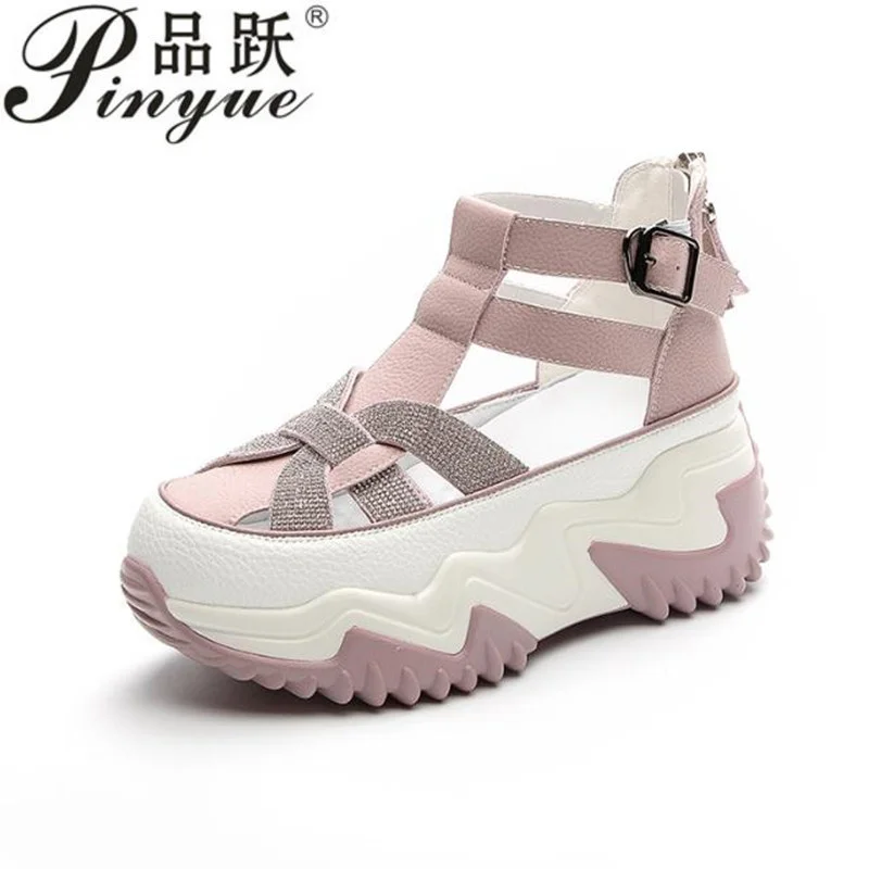 6CM Heels Women Gothic Thick Bottom Wedge Sandals Hollow Out Gladiator Sneakers Woman Punk Leather Chunky Platform Sandals
6CM Heels Women Gothic Thick Bottom Wedge Sandals Hollow Out Gladiator Sneakers Woman Punk Leather Chunky Platform Sandals