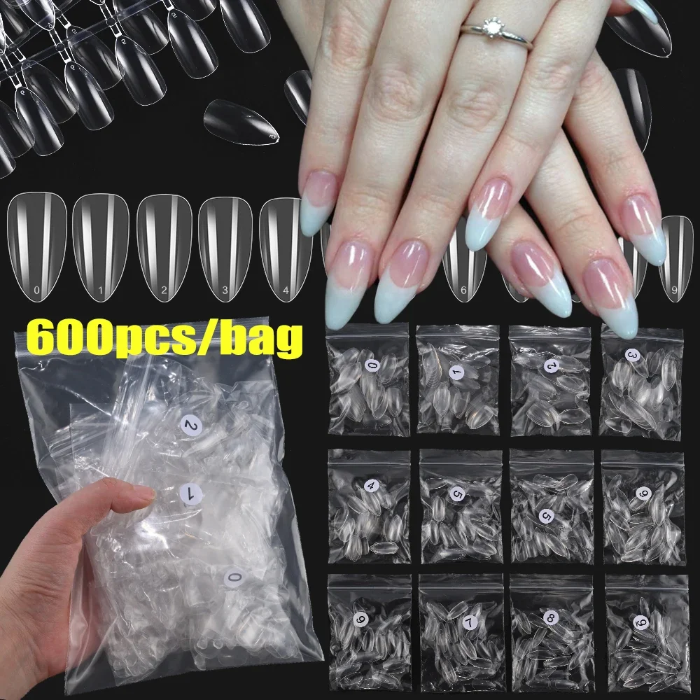 600Pcs Clear Almond Soft Gel False Nail Tips 12 Sizes Transparent Almond Press On Nails Full Cover Acrylic Fake Nails Extension
600Pcs Clear Almond Soft Gel False Nail Tips 12 Sizes Transparent Almond Press On Nails Full Cover Acrylic Fake Nails Extension