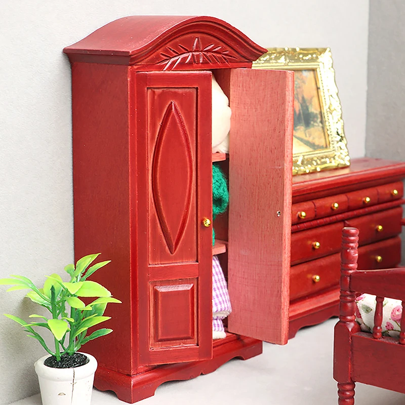 1pc Dollhouse Miniature Wardrobe Carved Vintage Double-door Cabinet Furniture Model Decor Toy Doll House Accessories
1pc Dollhouse Miniature Wardrobe Carved Vintage Double-door Cabinet Furniture Model Decor Toy Doll House Accessories