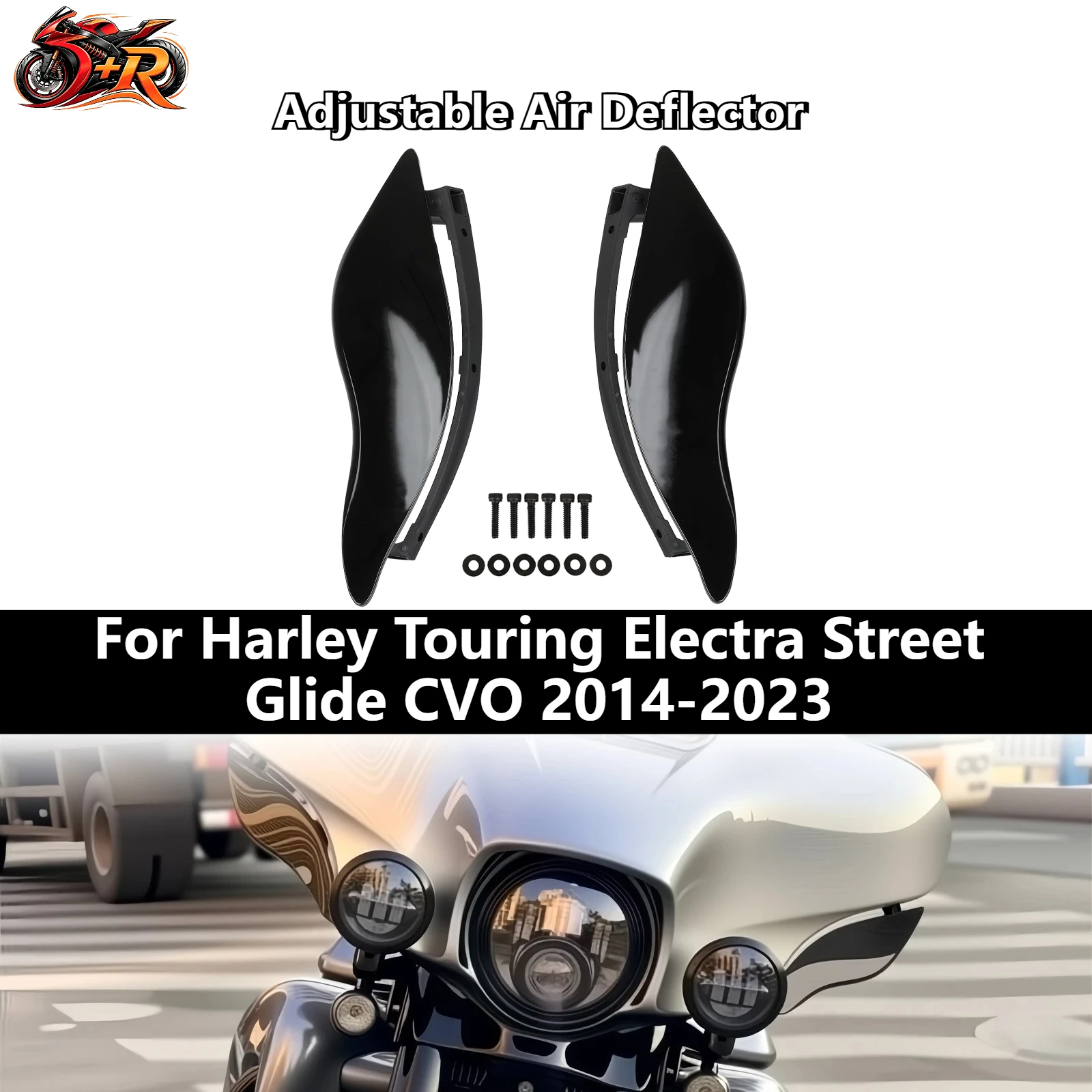 Motorcycle Windshield Side Wing Adjustable Air Deflector For Harley Touring Electra Street Glide CVO 2014-2023 ABS Batwing
Motorcycle Windshield Side Wing Adjustable Air Deflector For Harley Touring Electra Street Glide CVO 2014-2023 ABS Batwing